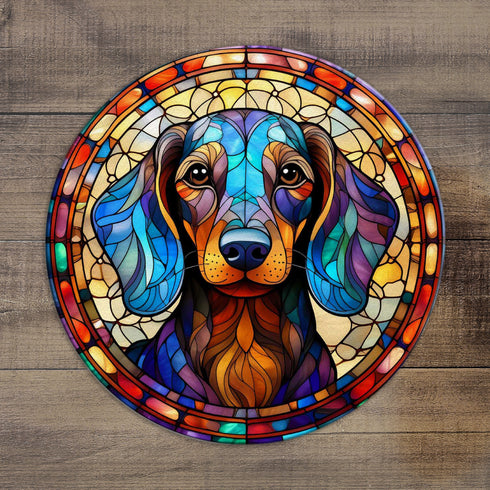 Dachshund Glass Suncatcher Worktop Saver